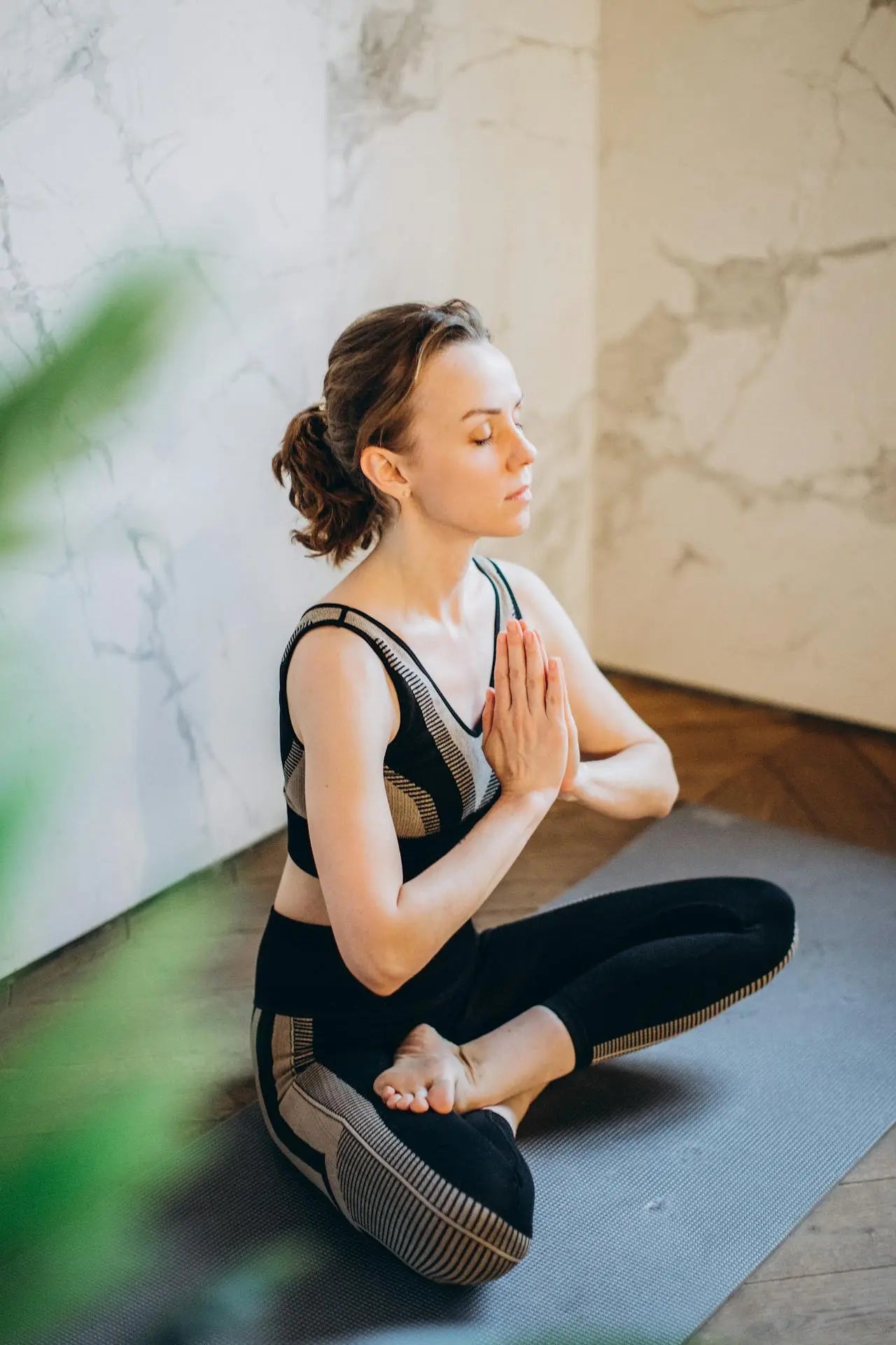 woman using matcha for meditation practice