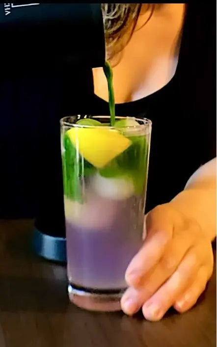 magic matcha lemonade made with butterfly pea tea