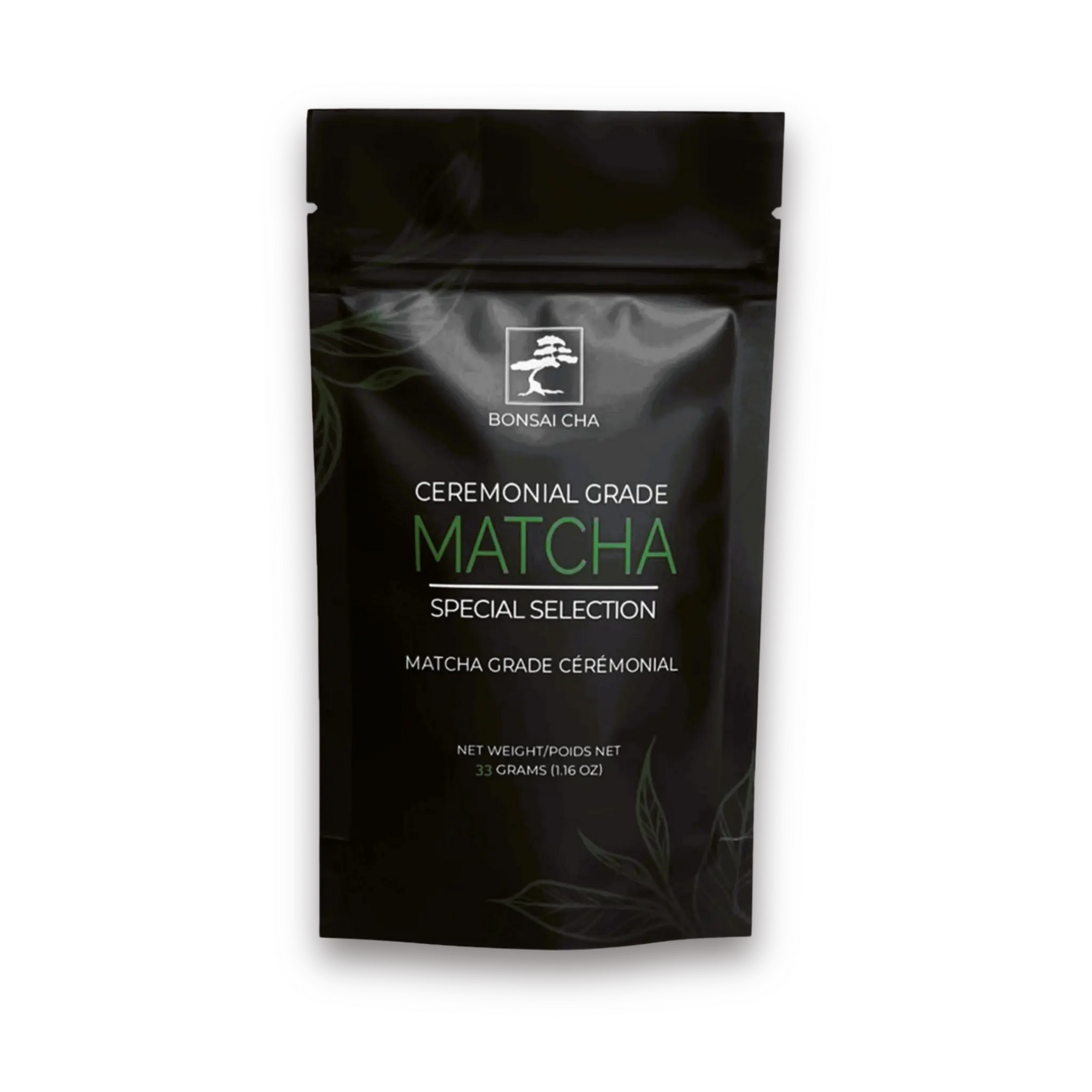Bonsai Cha Ceremonial Grade Matcha Green Tea Powder pouch front