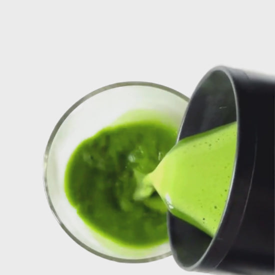 Premium Matcha Green Tea Powder Poured in Cup