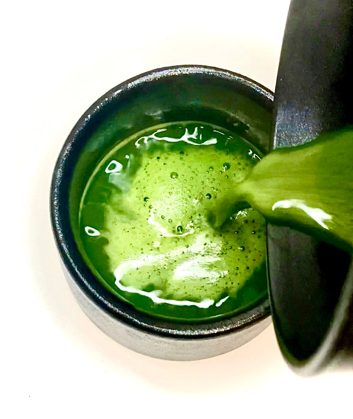 Bonsai Cha matcha maker makes matcha easy. Add water, add matcha, press a button and pour!
